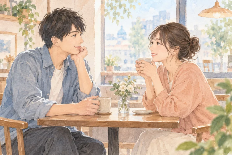 恋人の呼び方を変えたいとき｜照れずに希望を伝える小さな相談をイメージしたAI生成イラスト