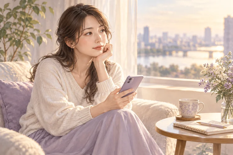 恋人の短い返信が冷たく見えるとき｜文章の温度差を確かめるのAI生成イメージイラスト