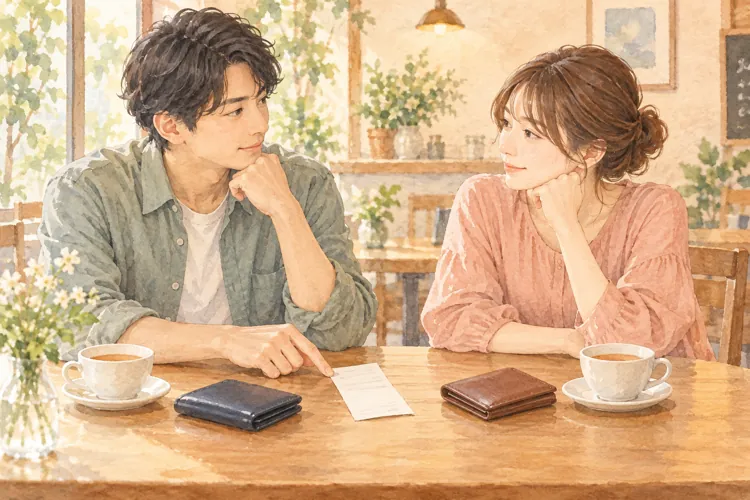 デート代の分担はどう話す?予算と気持ちをすり合わせる伝え方をイメージしたAI生成イラスト