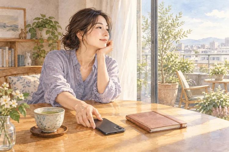 恋活アプリを少し休みたいとき｜やり取り・通知・再開を整理するのAI生成イメージイラスト