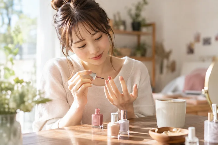 推し色ネイルをさりげなく楽しむをイメージした写真